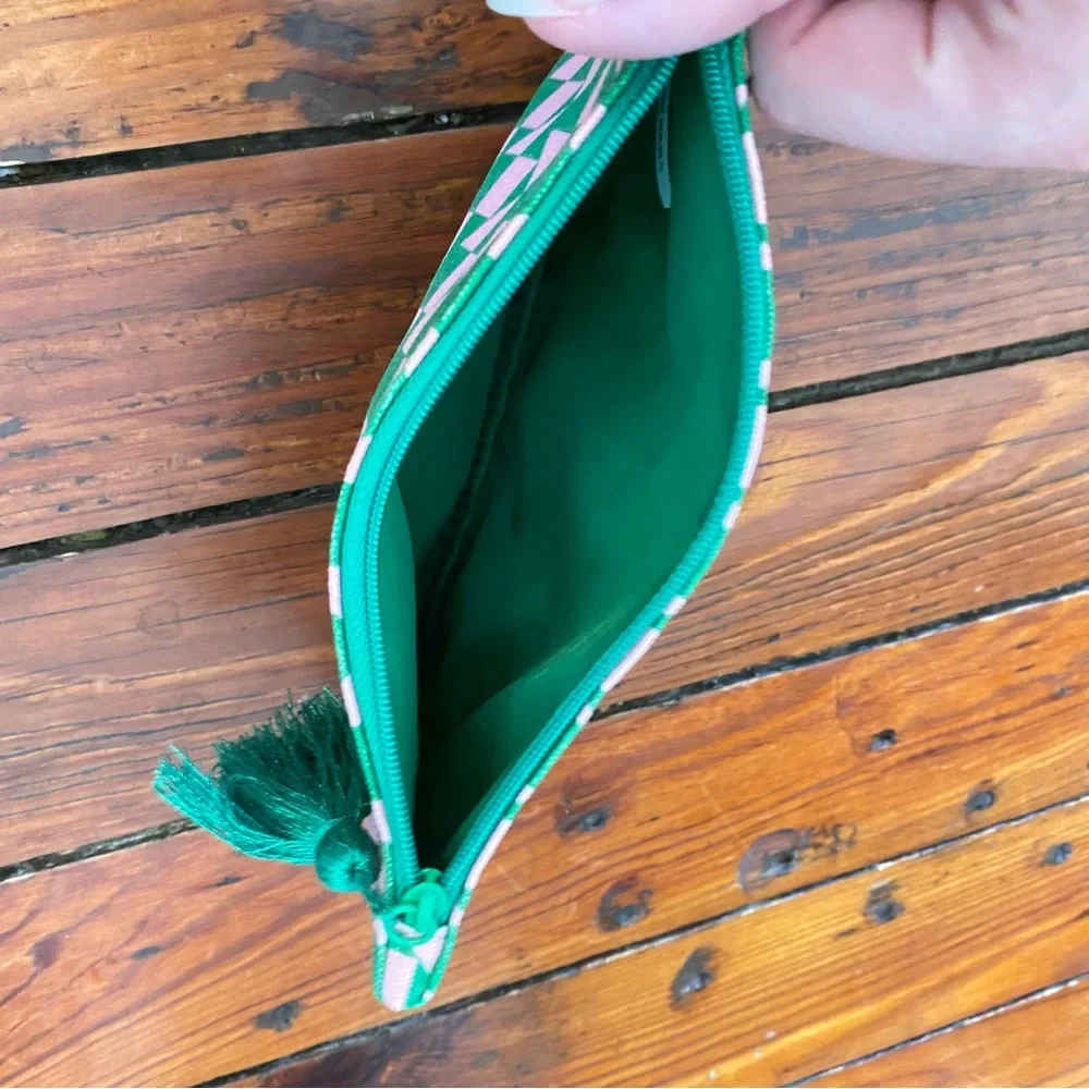 🧩 4/$20 Pink & Green Geometric Cosmetic Bag
